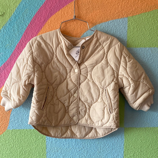 Cream Quilted Jacket, 12/18M
