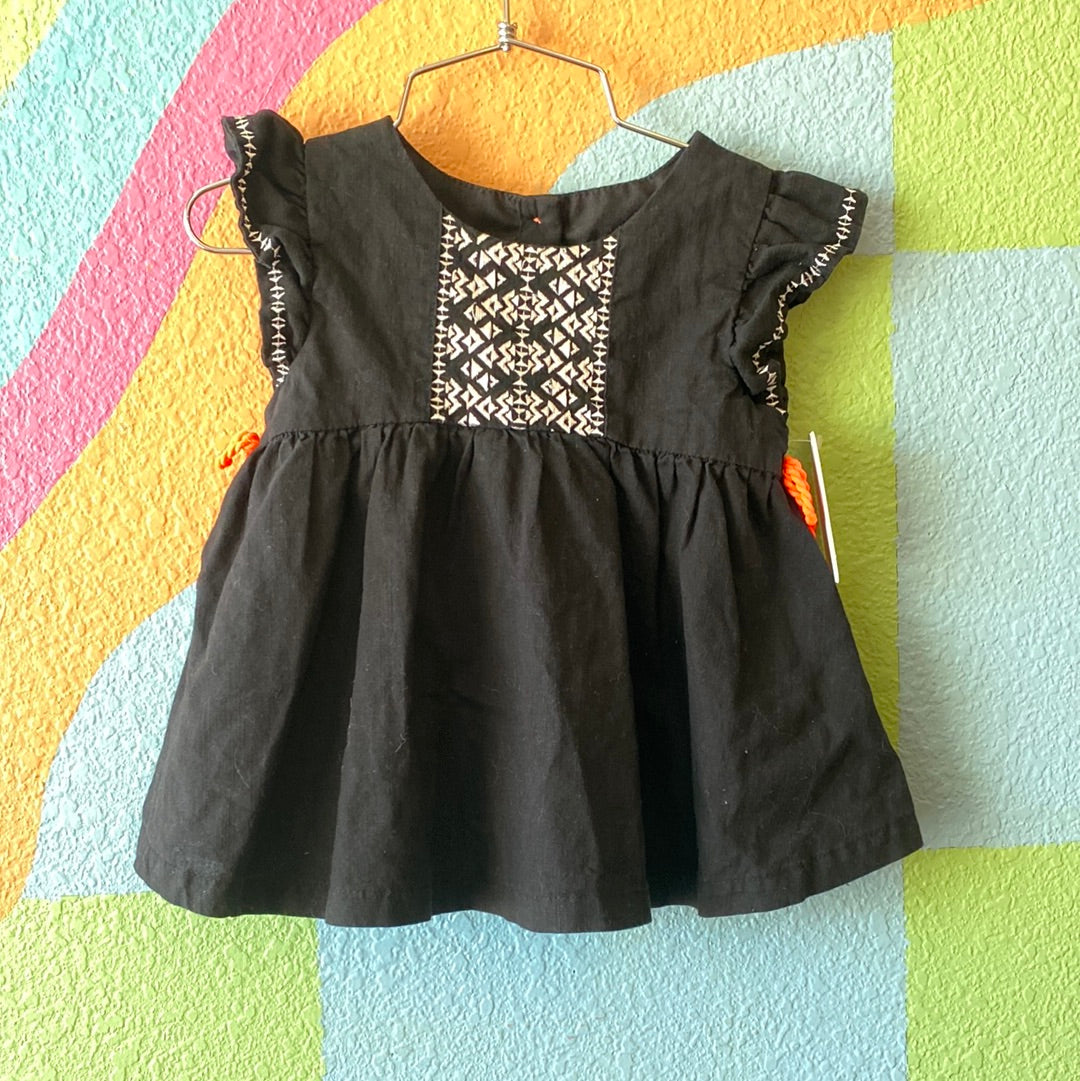 Black Embroidered Top, 2T