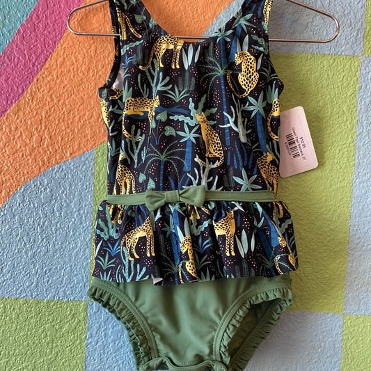 Green Tiger Swimsuit, 2T