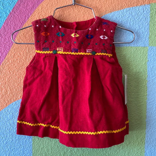 Red Embroidered Tunic, 6M