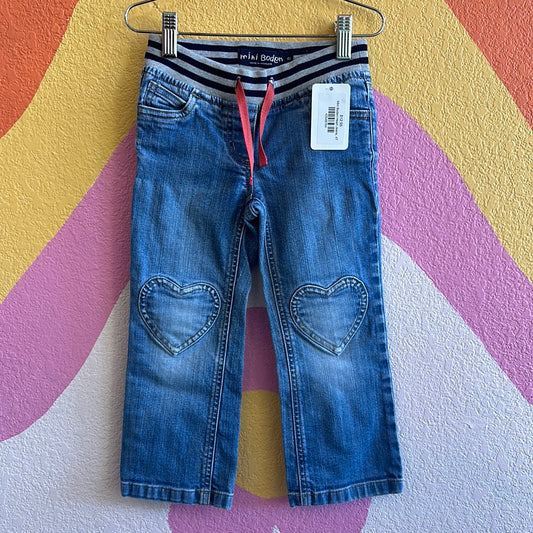 Mini Boden Heart Jeans, 4T