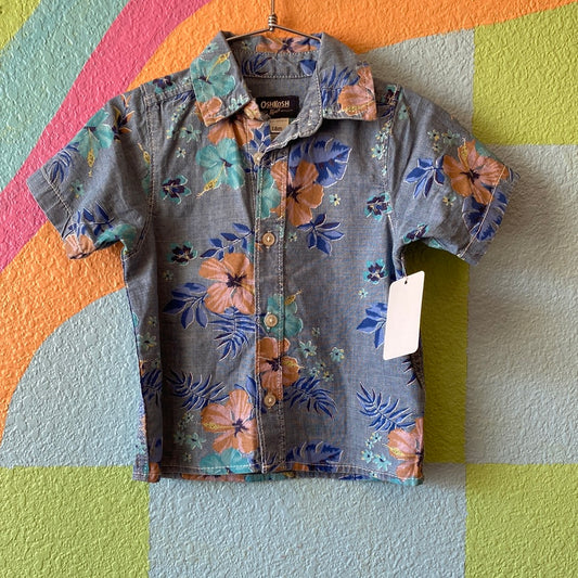 Chambray Floral Button Up, 18M