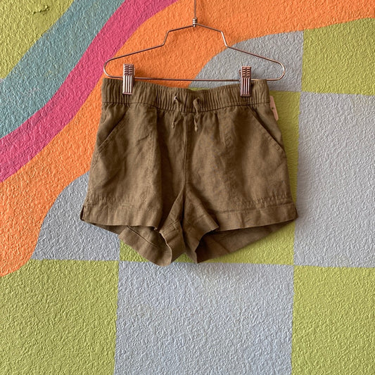 Green Linen Shorts, 6/7