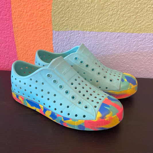 Teal Colorful Native Shoes, 1Y