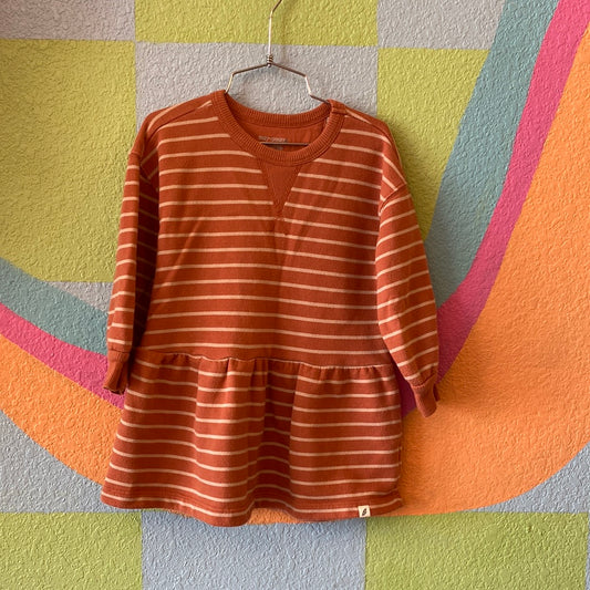 Peach Striped Dress, 4T