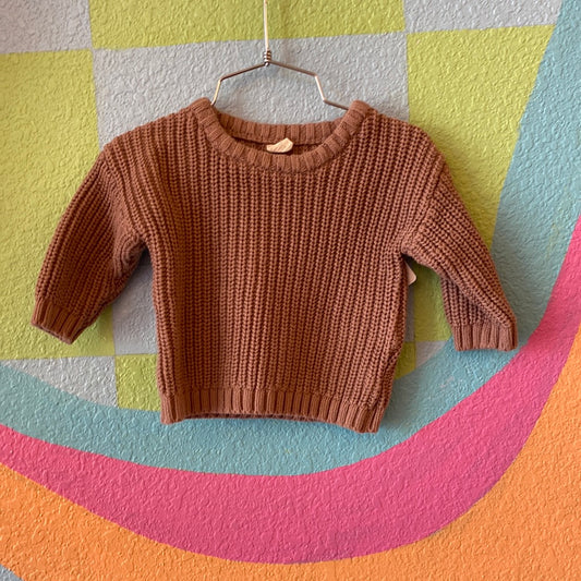 Tan Knit Chunky Sweater, 6/9M