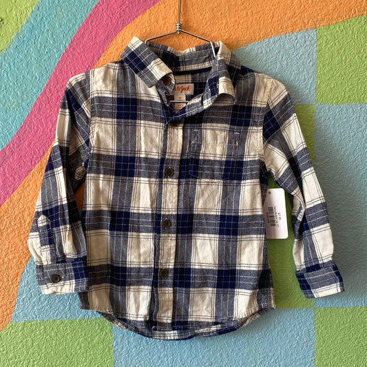 Navy Button Up, 3T