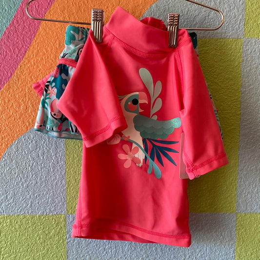 Pink Toucan Swimsuit, 12/18M