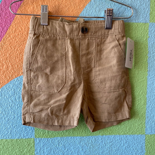 Tan Linen Shorts, 18/24M
