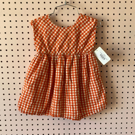 Orange Gingham Dress, 18/24M
