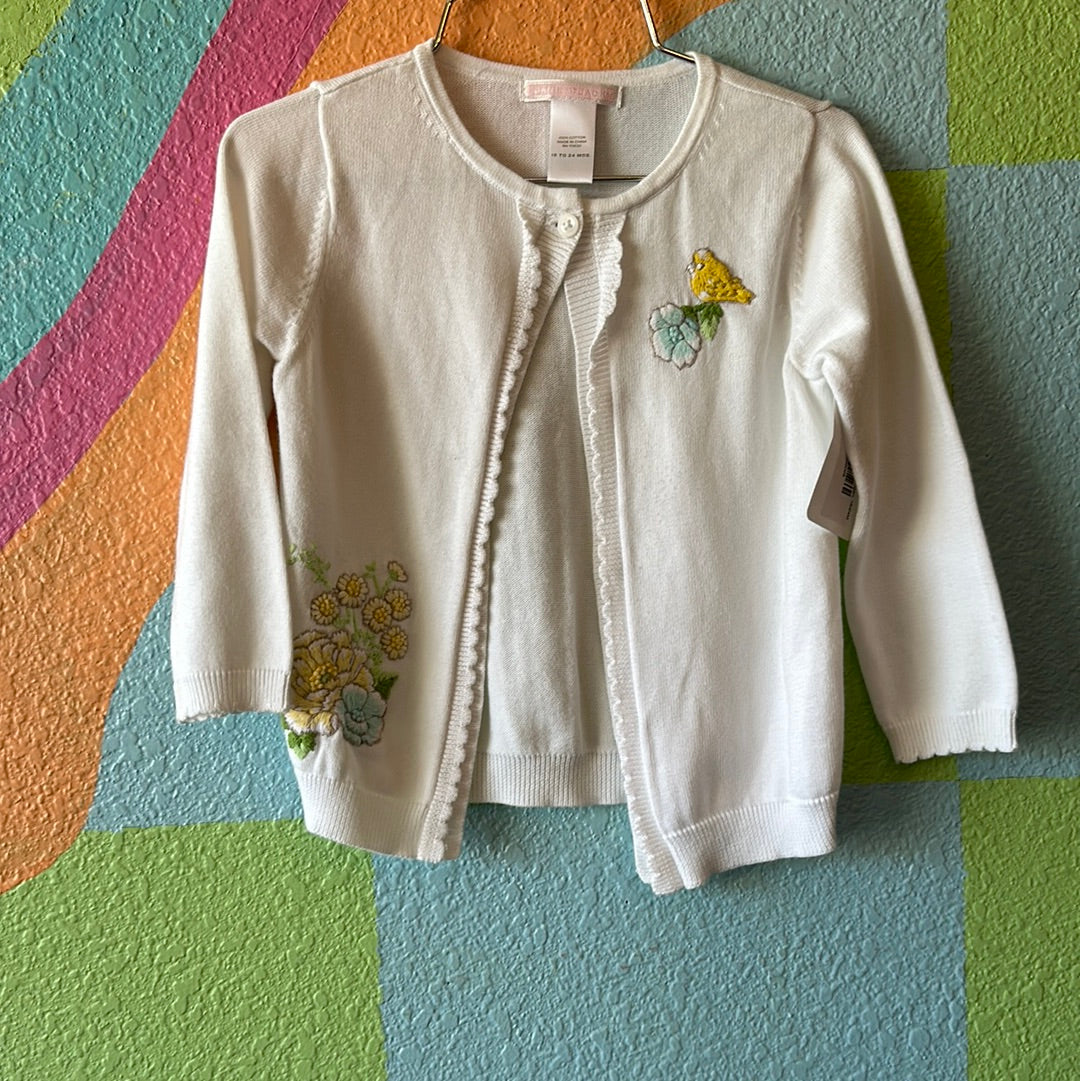 White Embroidered Cardigan, 18/24M