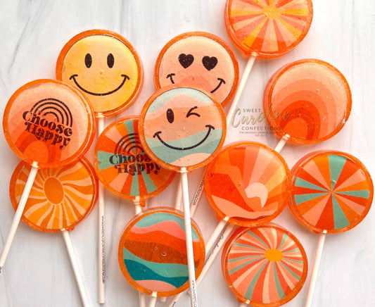 Choose Happy Lollipops, Peach Flavor, - VEGAN