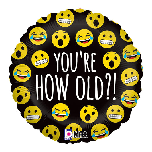 Emoji How Old 18" Balloon