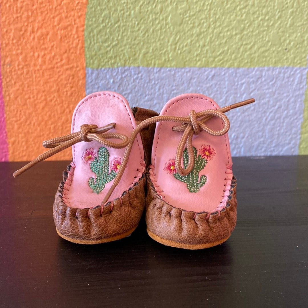 Old West Pink Cactus Moccasins, 1