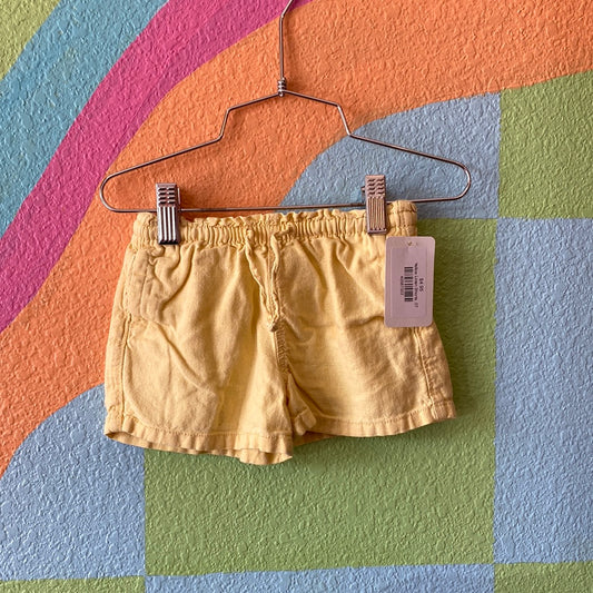 Yellow Linen Shorts, 3T