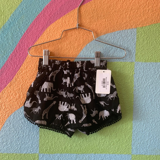 Black Animal Shorts, 3T