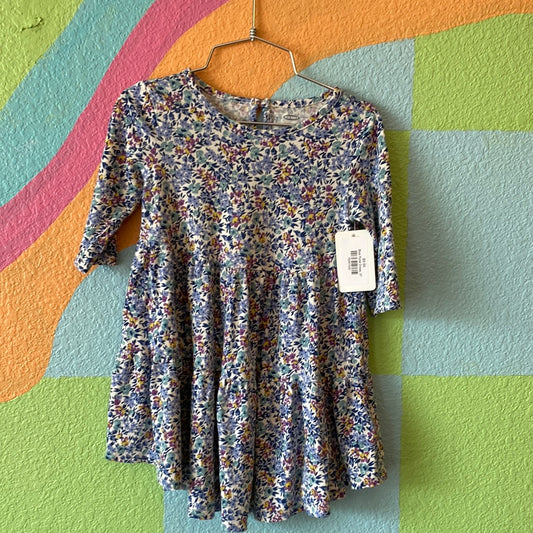 Blue Floral Dress, 3T