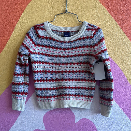 Red + Pink Knit Sweater, 3T