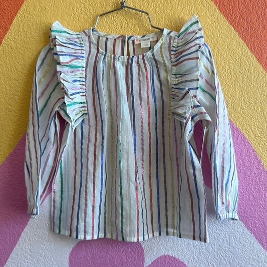 Colorful Shimmer Stripe Top, 3T
