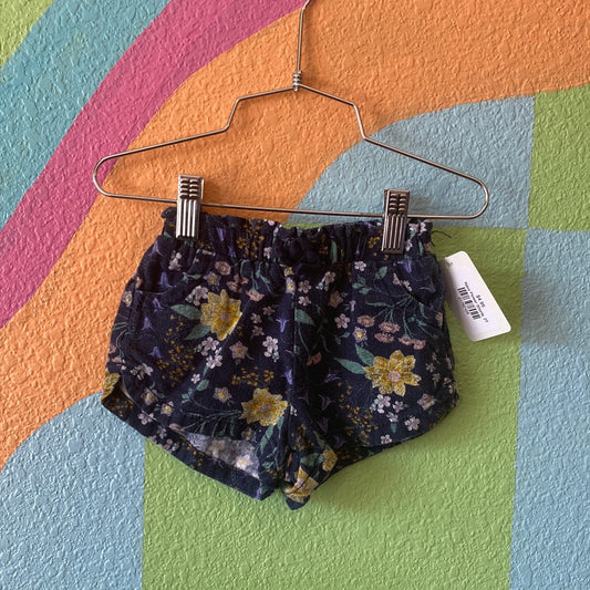 Navy Flower Shorts, 2T