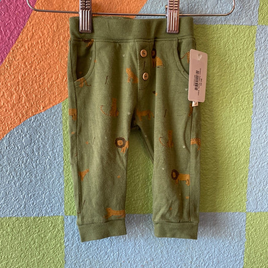 Green Safari Pants, 3/6M