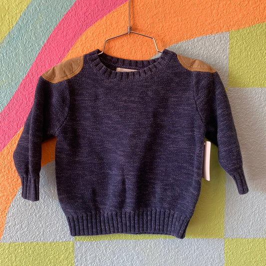 Navy Patch Sweater, 12/18M
