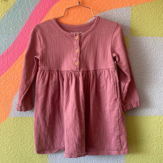 Lilac Button Front Dress, 3T