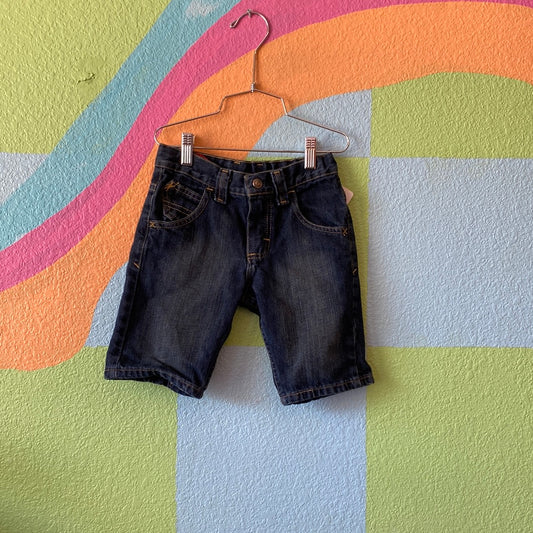 Dark Wash Wrangler Shorts, 6