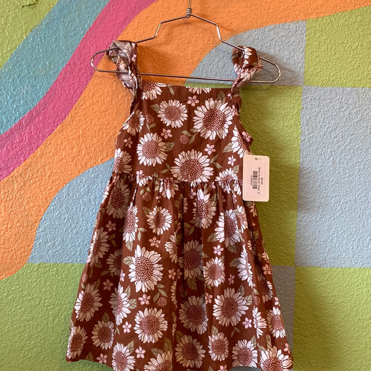 Brown Sunflower Dress, 3T