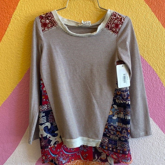 Striped Floral LS Top, 5