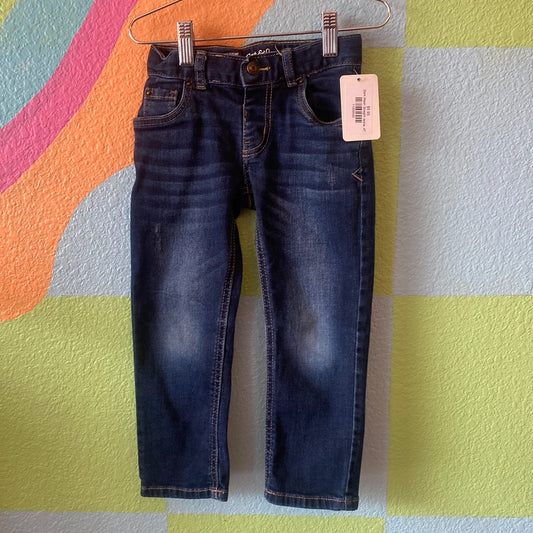 Dark Wash Straight Jeans, 4T