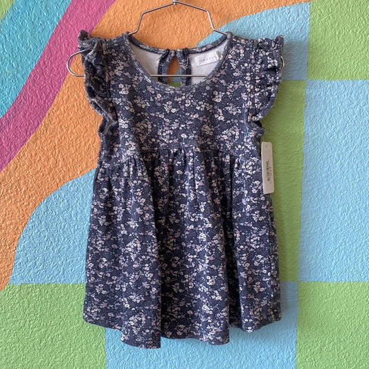 Navy Flower Dress, 2T