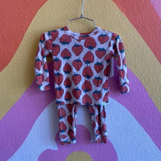 Pink Strawberry Pajamas, 12/18M