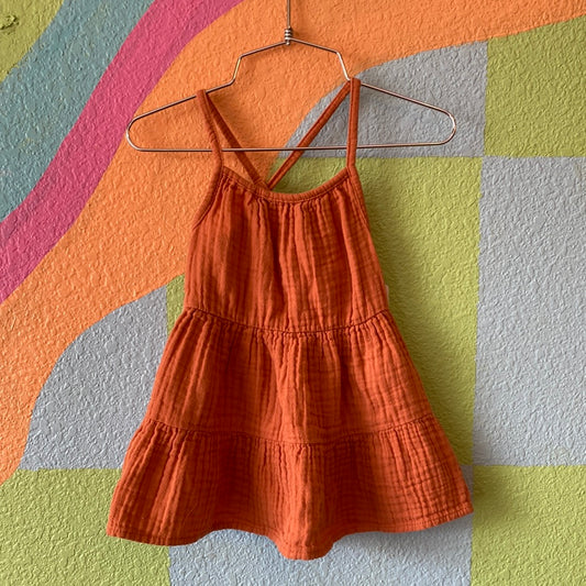 Orange Gauze Dress, 12M