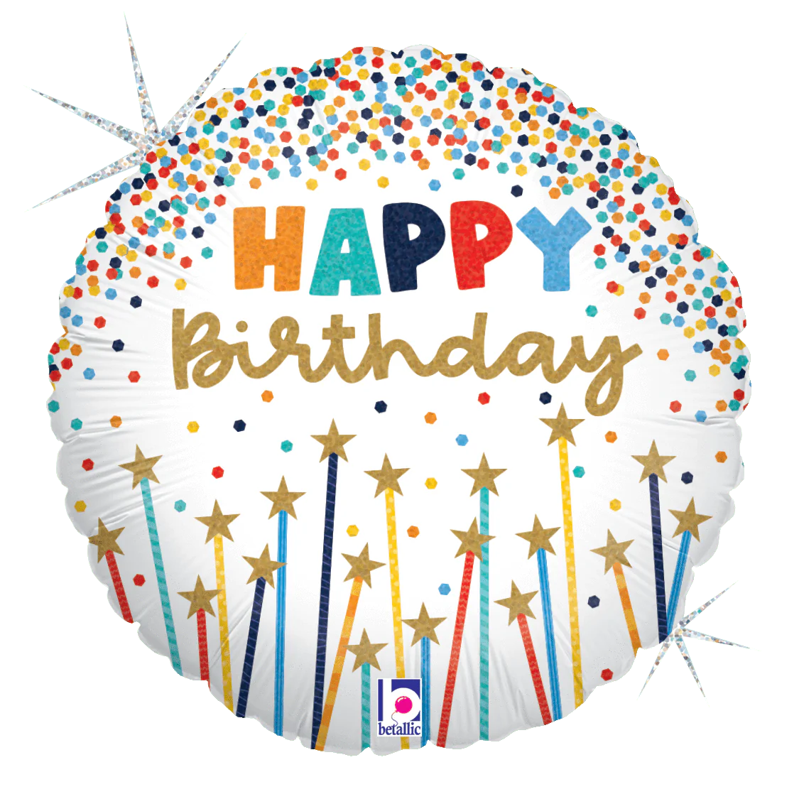 Happy Birthday Star Candles 18″ Balloon