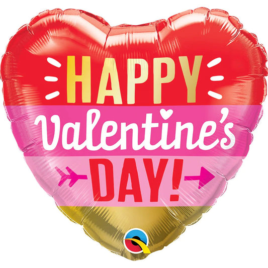 Valentine's Day Arrow Stripes 18″ Balloon